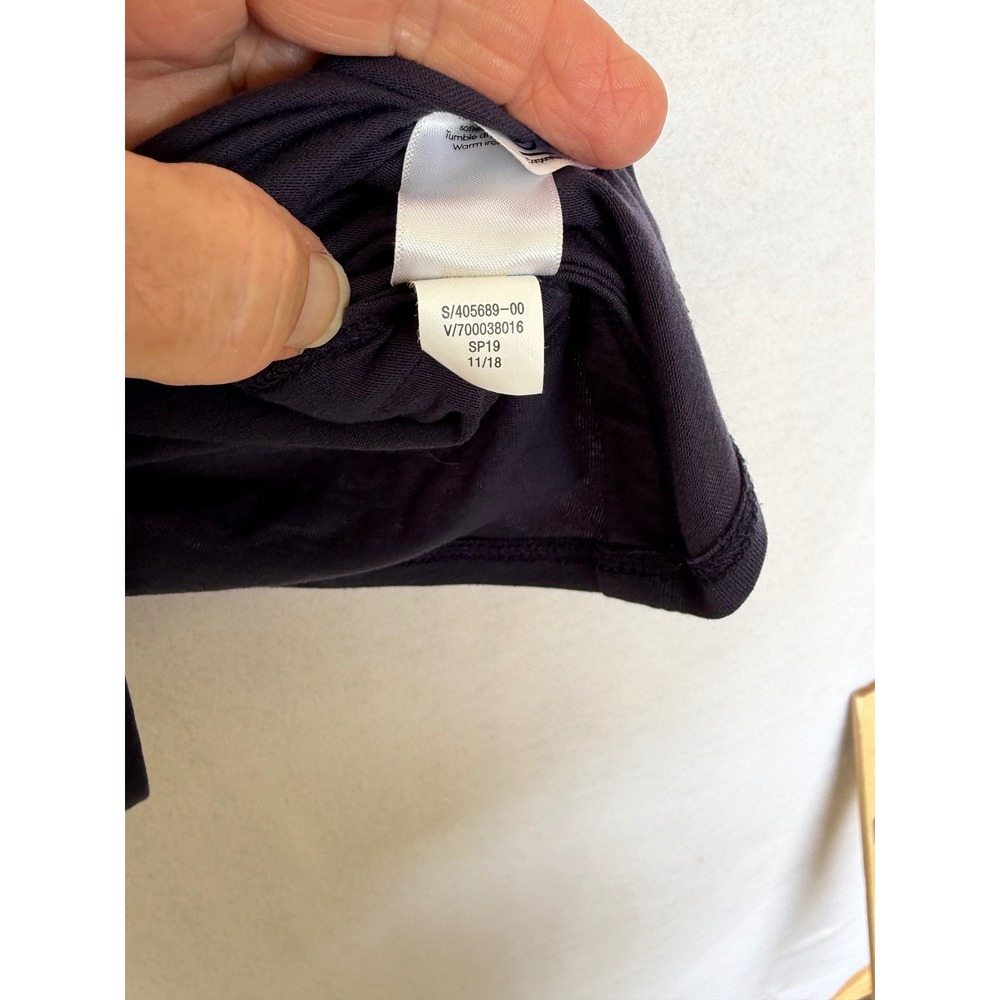 Athleta Essence Tie Back Tank Navy Blue Small Petite Activewear Yoga Top SP - Picture 5 of 7